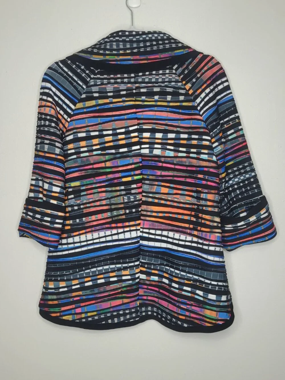 Joseph Ribkoff artsy maximalist art to wear asymmetrical blazer jacket size 4